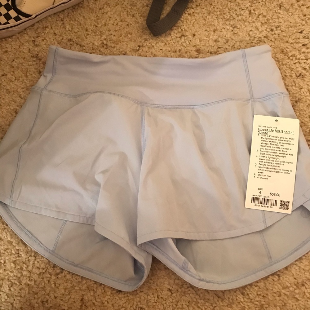 Sold-Lululemon speed up shorts- daydream
